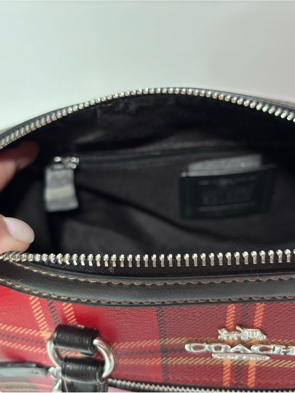 COACH NWT Rowan Satchel Red Tartan Plaid - Picture 8 of 13